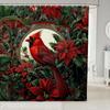 Pink Christmas Bathroom Curtain Cute Kawaii Bowknot Bell Shower Curtain Holiday Wreath Princess Style Bathroom Accessories For