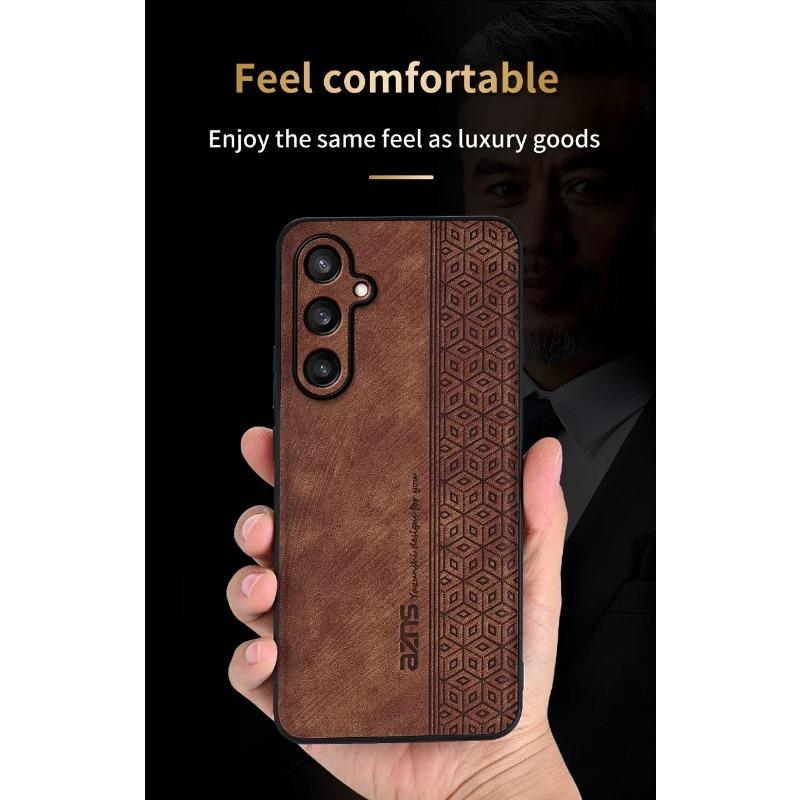 Luxury Soft Leather Business Elite Shockproof CellPhone Cases for Samsung Galaxy M55 Protective Phone Case Protective