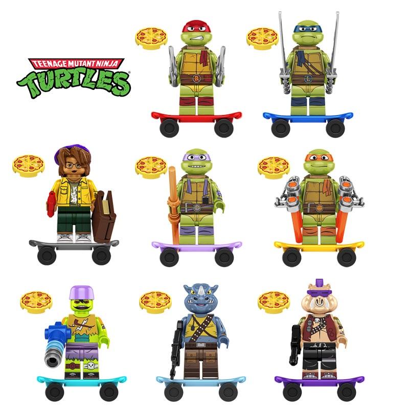 Children's Toy Kf6196 Ninja Turtle Da Vinci Building Blocks Abs Plastic Non-electric Diy