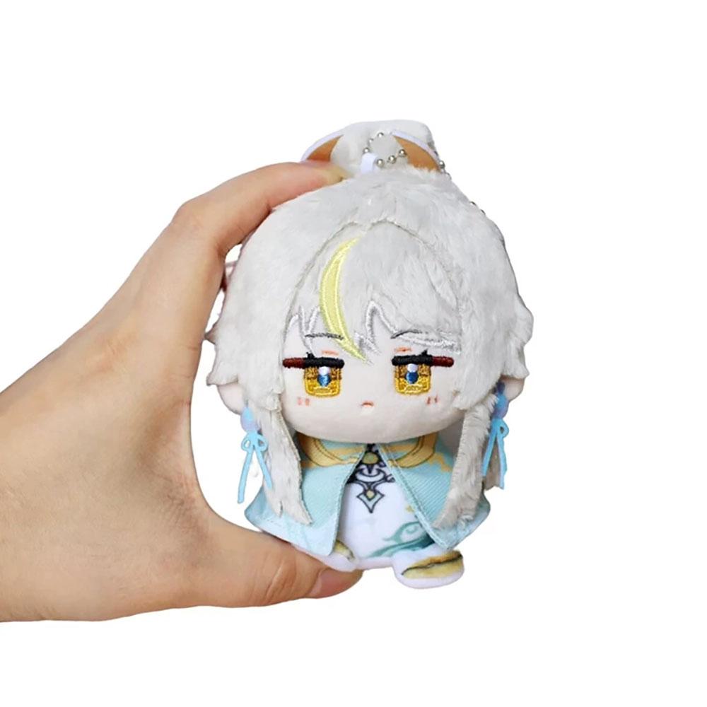 Spel Genshin Zibai Pluche Pop 12cm Cartoon Genshin Impact Cosplay Hanger Zibai Knuffels Kleding Pop Vriend Cadeau Fans Verzamelen 12cm white