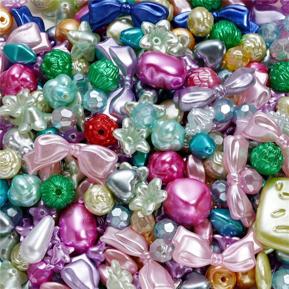 20g/lot Mixed Bowknot Beads Star Heart Butterfly Acrylic Spacer Bead for Jewelry Making DIY Bracelets Necklace Accessories