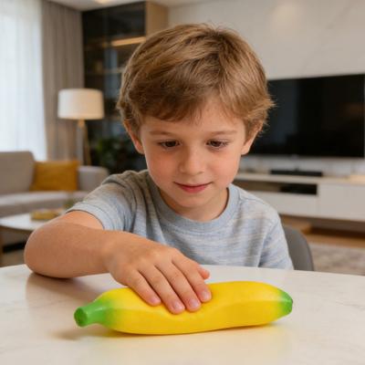 Banana Squeeze Toy Soft Stress Relief Toy for Kids Adults Stretchable Banana Fidget Toy for Concentration And Relaxation At Work School