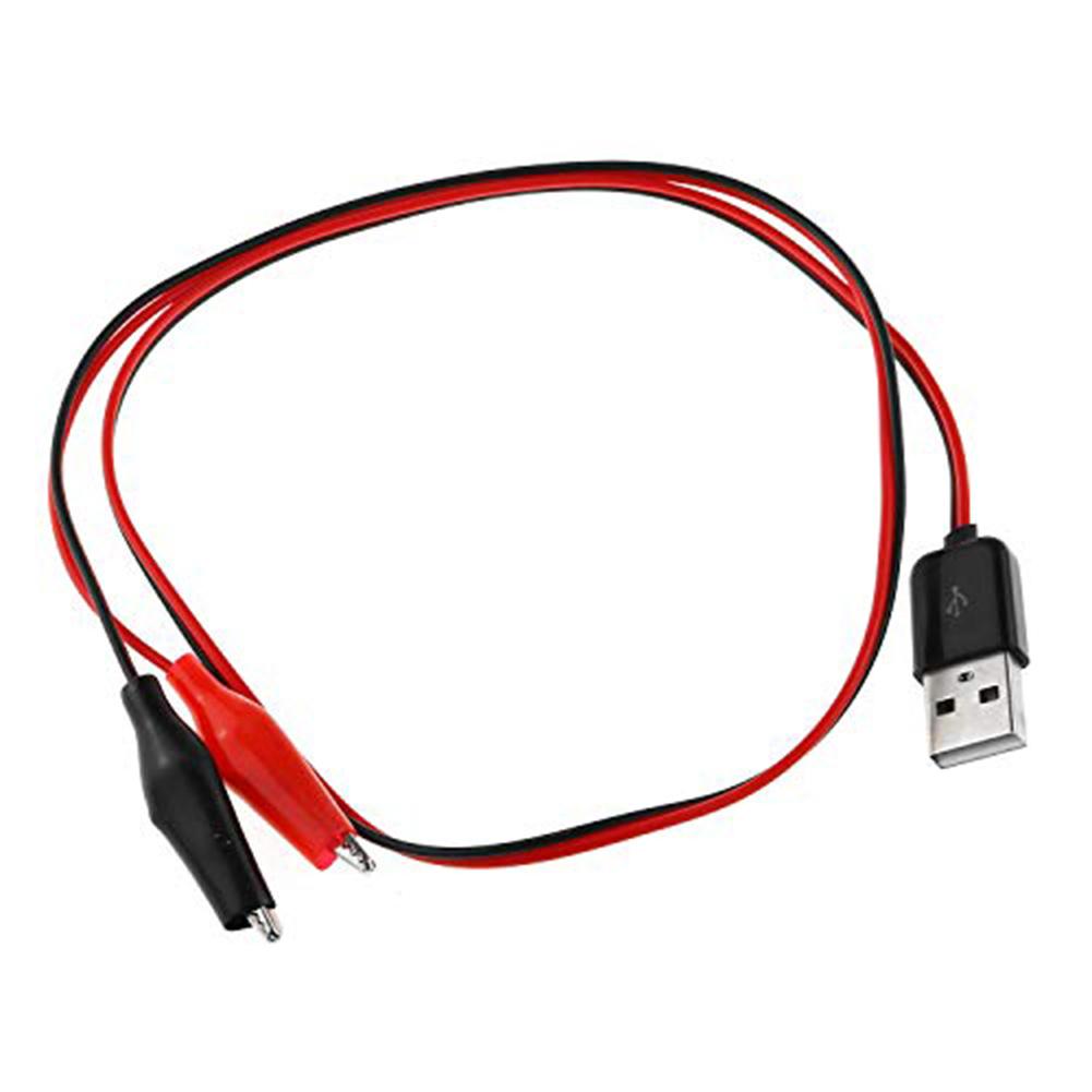 Copper Crocodile Clips Test Wire 60cm for Electronics Testing with Color Coded Red Black Wires and Secure Clips