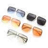 Metal Half Frame Square Aviator Sunglasses Retro Fashion Glasses Trendy UV Protection