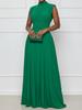 Women's Elegant Waist-Tie Solid Color Slim Dress