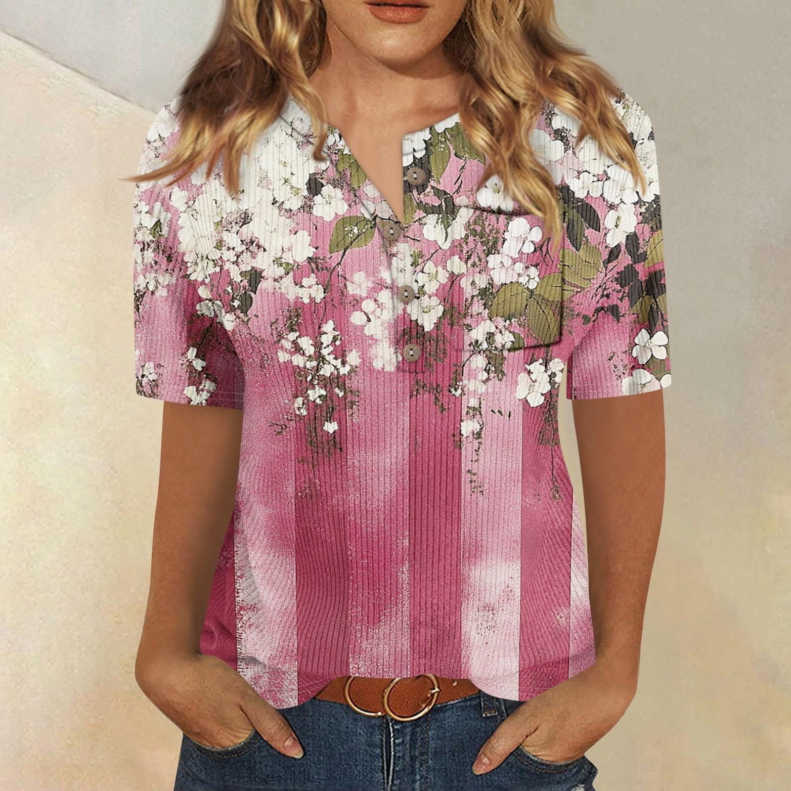 

Футболки для женщин, плиссированные, с V-образным вырезом, нарядные, повседневные блузки с принтом, короткие рукава, летние топы, свободный крой XXXL