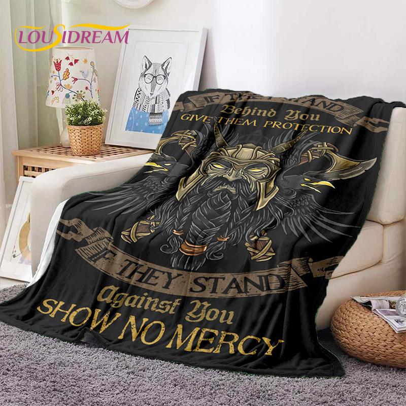 Nordic Viking Odin Valhalla Valknut Soft Blankets,Keep Warm Throw Blanket Comfortable Blanket for Picnic Beds Sofa Home Bedroom