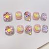 Cartoon Kids Flower Fake Nails Flower Cartoon Nail Accessories Cute Children False Nails  Kids Toys