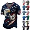 Men's Football Printed Round Neck T-Shirt for Sports Fans