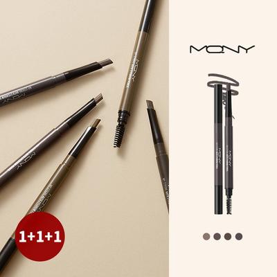 [1+1+1] Hexagonal Auto Eyebrow/Hard Powder Eyebrow Pencil Eyebrow Screw Brush 4 Colors