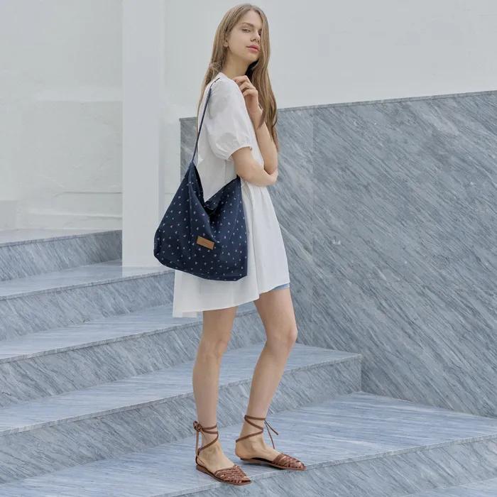 Heart Pattern Eco Bag - NAVY