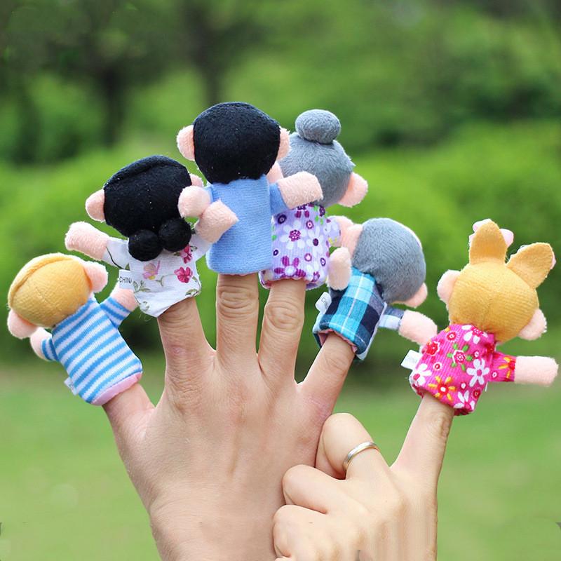 6Pcs/lot Finger Puppets Toys Gift Family Finger Puppets Set Mini Plush Baby Toy