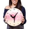 12 Zoll Moderne Schlichte Ballettänzerin Wanduhr Mädchen Prinzessin Rosa Wanduhr Haus Wohnzimmer Dekorative Mädchen Schlafzimmer Dekor