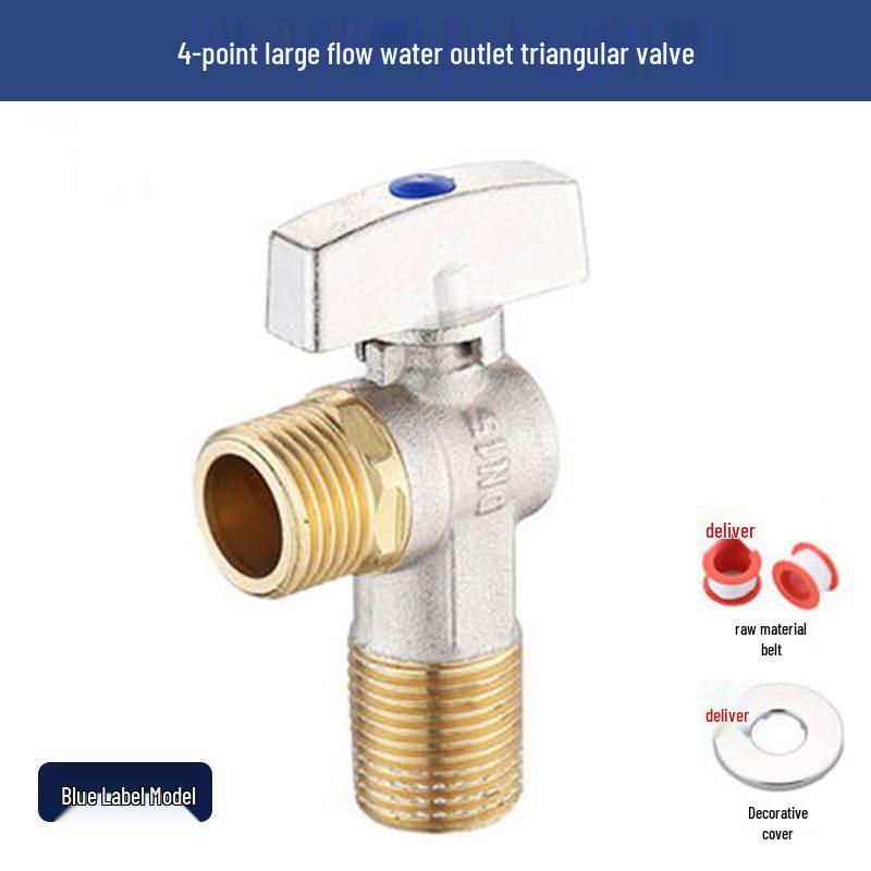 Universal All-Copper Gas Water Heater Valve: Hot/Cold Flow, 4/6 Point Angle Stop & Triangle Valve