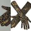 Halloween Party Gloves with Gold Spider Web Pattern Design Comfortable Breathable Arm Gloves For Costume Parties Cosplay