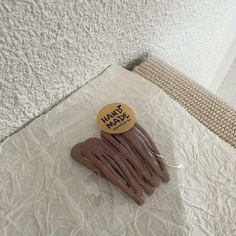 Waterdrop Shape Hair Clip Solid Color Bangs Clip Milk Coffee BB Hairpins Handmade Kids Girls Side Clip Hair Accessories