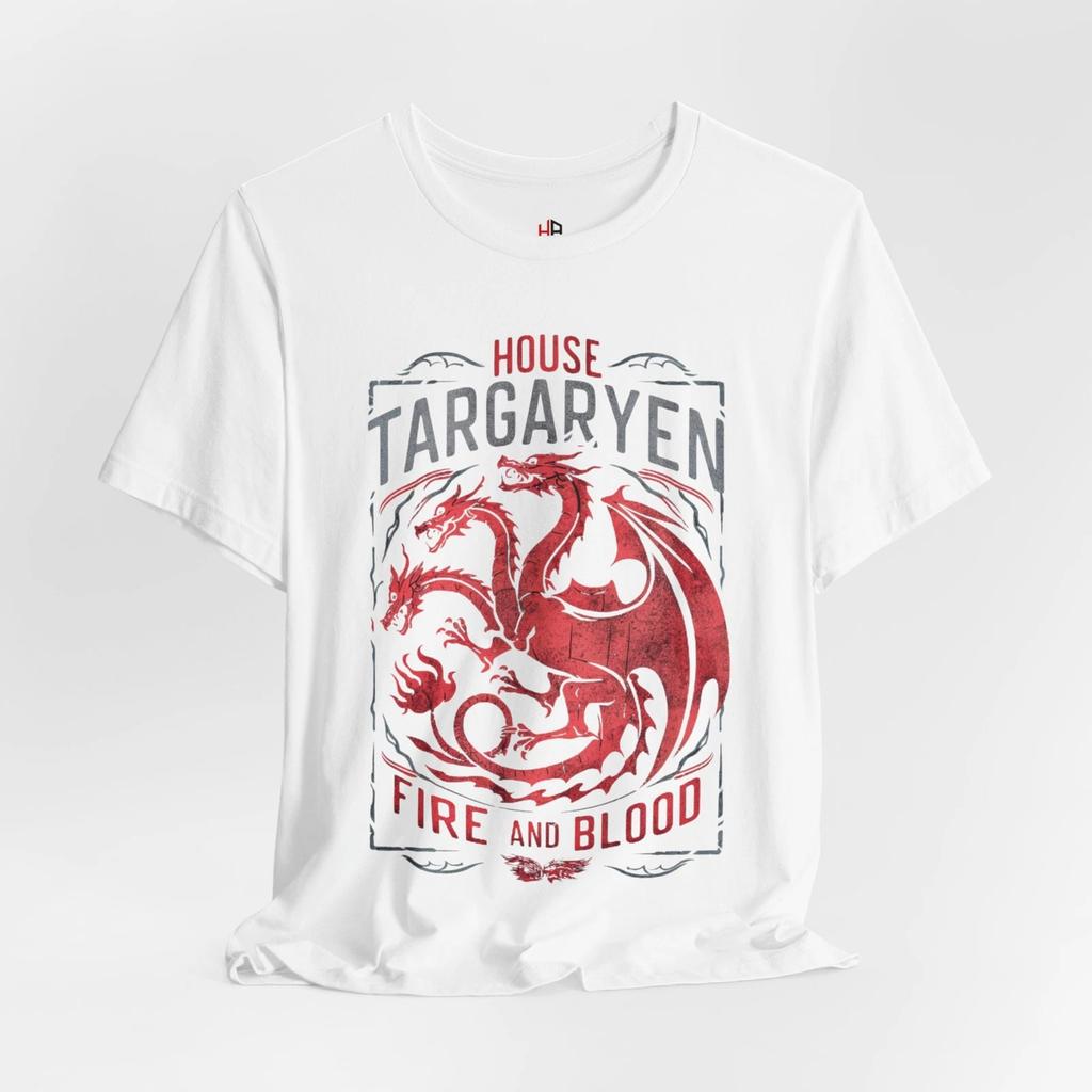 House of The Dragon Shirt Fire and Blood House Targaryen Team Black Shirt Comfortable and Casual