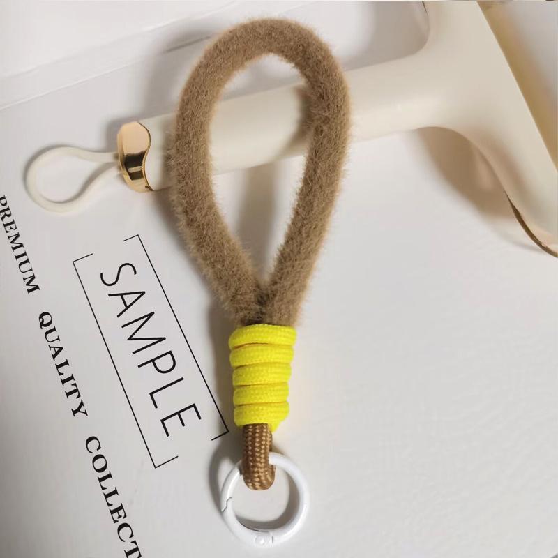 Colorful Plush Phone Wrist Strap Keychain - Anti-Lost Fashion Charm