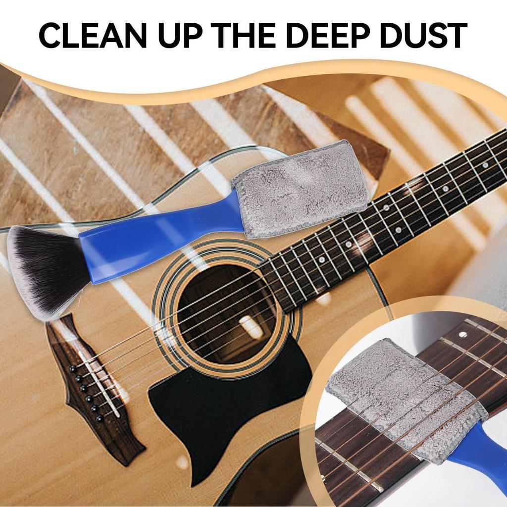1PC Guitar Care Brush String Fingerboard Cleaning Dust Removal Brush, Double Head Musical Instrument Accessories