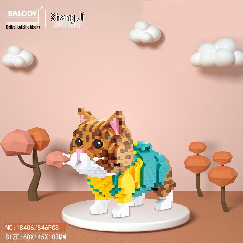 Lego-Compatible Micro Brick Pet Dog and Cat Model Figurines - Children s Educational Toys