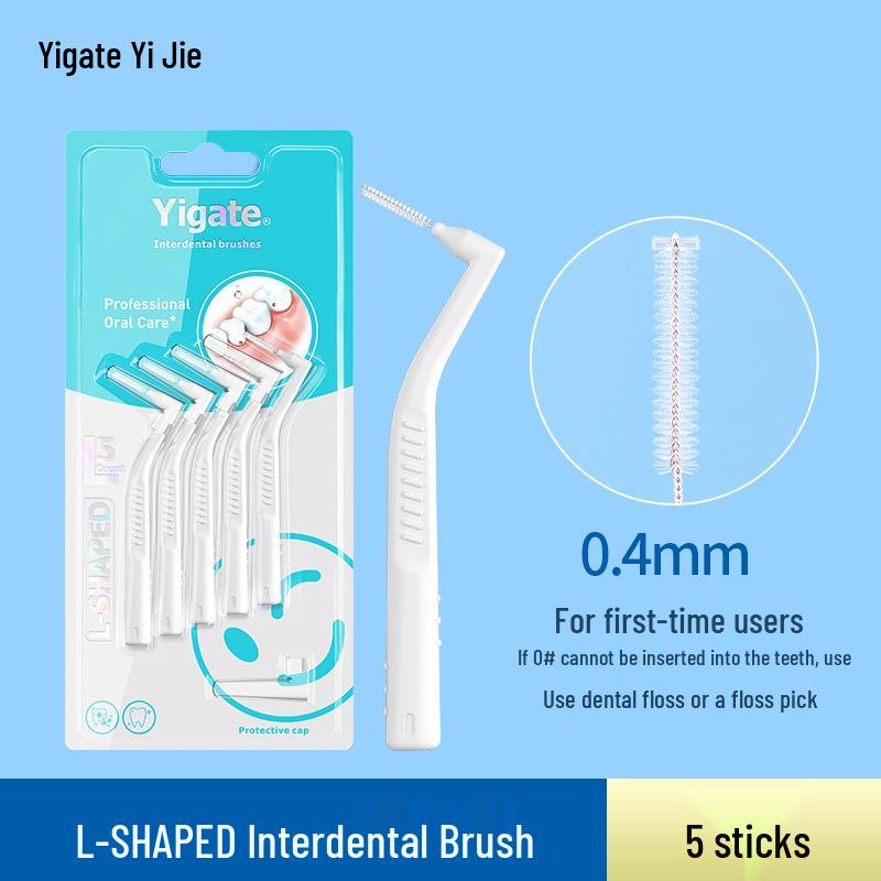Yijie L-shaped Dental Floss & Interdental Brush - Super Fine Soft Bristles for Orthodontic Gap Cleaning