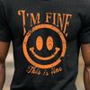 Smiley Face Gamer Shirt I'm Fine Funny Distressed Gaming Shirt Gamer T Shirt Sarcastic Gamer Tee Cool Gamer Gift Birthday Graphic Shirt