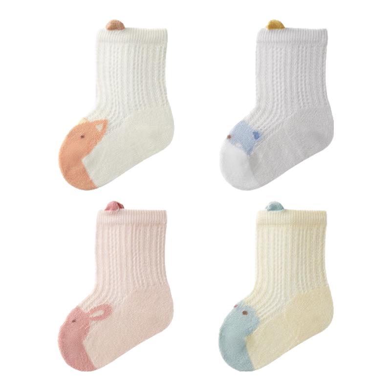 October Crystal Baby Summer Mesh Breathable Mid-Calf Socks