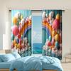 2 Pcs   Versatile Polyester Transparent Curtains for Home Decoration Rainbow (2) for Use In Bedrooms and Living Rooms