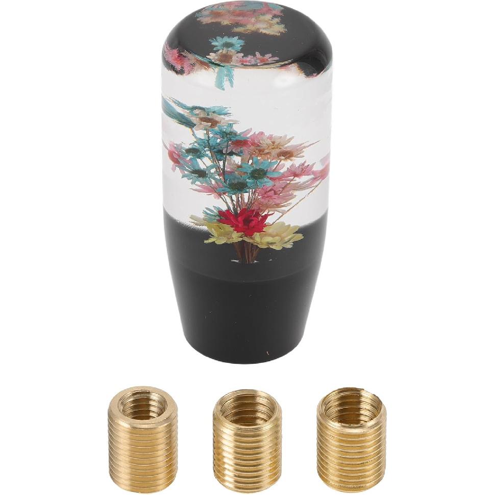 

Universal Gear Shifter Knob Faux Crystal Stick Shifter Lever Knob for Automatic and Manual Vehicle with 3 Adapter Black Clear 1 Set 10cm