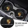 2Pcs Car Waterproof Coaster Non Slip Water Cup Pad Mat For Porsche Panamera Taycan 911 718 Macan Cayenne Boxster Cayman 918