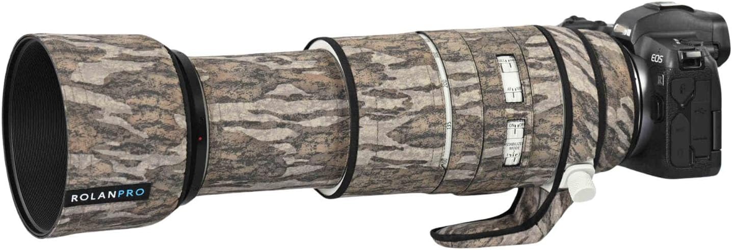 

ROLANPRO Waterproof Lens Cover for Canon RF USM Camouflage Rain Cover Wilderness Waterproof 100-500mm F/4.5-7.1 L, #28, Camouflage,