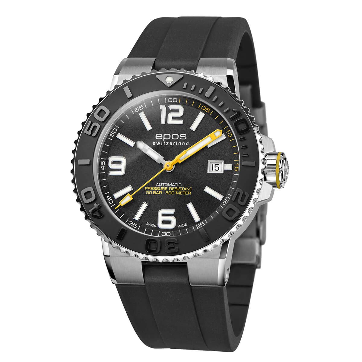 

Watch Epos Automatic 500m Water Resistant Ceramic Bezel Sportive 3441ABKR Black [EPOS] Diver s Men s