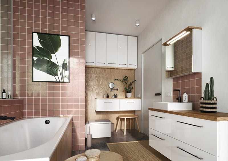 Bathroom countertop 80x46cm Gold craft oak laminated furniture board