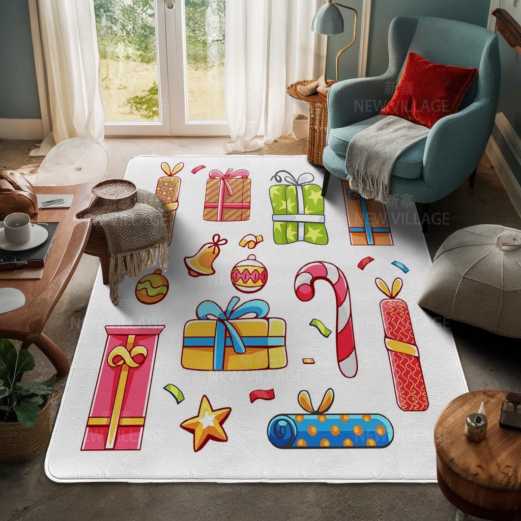 House Entrance Carpet Home Door Mat Living Room Bath Foot Bathroom Non-slip Water Absorption Rugs Bath Merry Christmas Winter