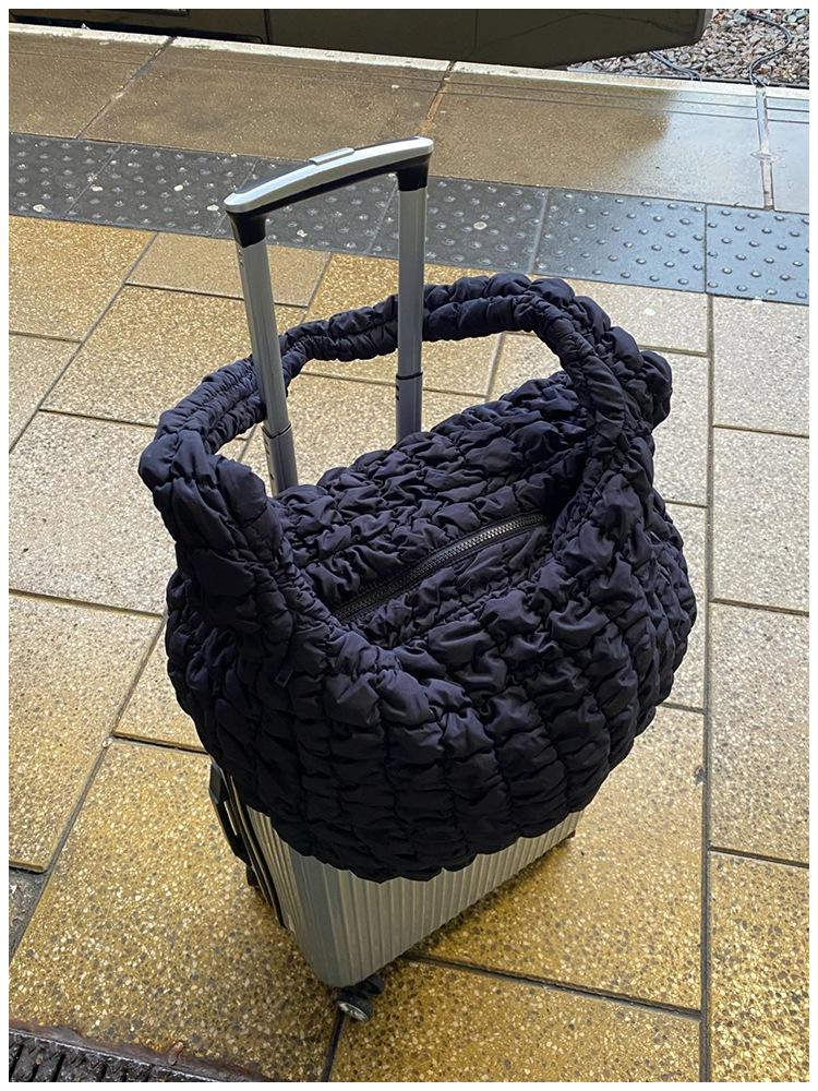 Květinová plisovaná kostkovaná vyšívaná taška na knedlíky - Velkokapacitní retro crossbody a ramenní taška