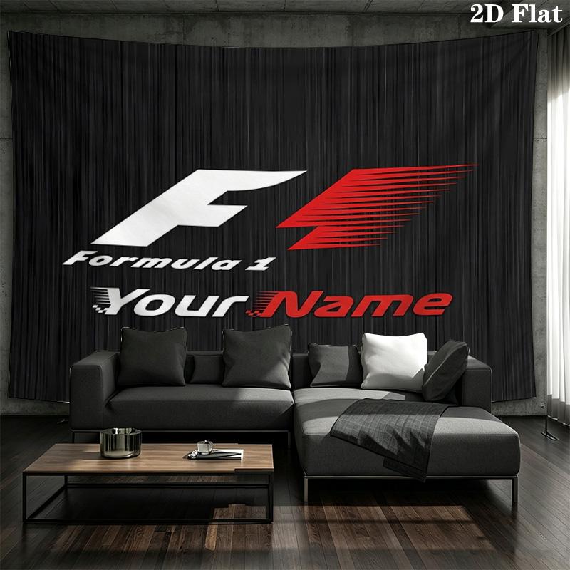 F1 Gear Custom Name Wall Tapestry Aesthetic Wall Hanging Printed Fabric Blanket Decorative Tapestries For Bedroom Living Room Home Decor