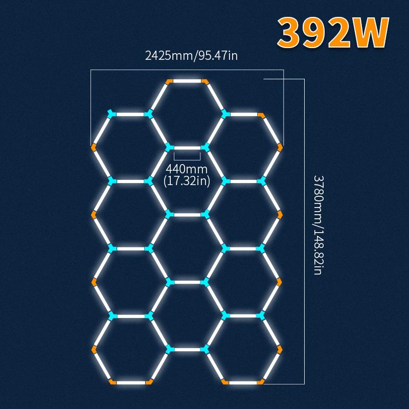 Honeycomb Led Lights Garage Light Ceiling Lighting AC85-265V Garage LED Tube Lights Hexagon For Auto Car Body Repair Workshop