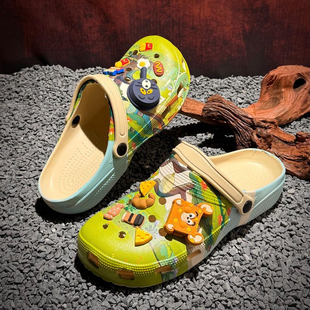 Zoccoli Grafite Cartoni Animati – Sandali da Spiaggia Unisex per Coppie, Scarpe Cave Traspiranti con Suola Morbida