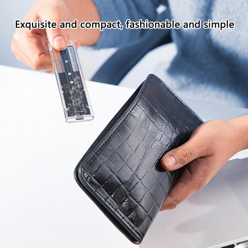USB3.0 M.2 NVME / Optional Hard Drive Case Clear PC Shell Small Size for Easy Hardware Inspection and Efficient Cooling