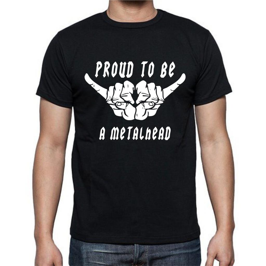 Proud To Be A Metal Head Rock On T Shirt Mens Womens Tees Top tee