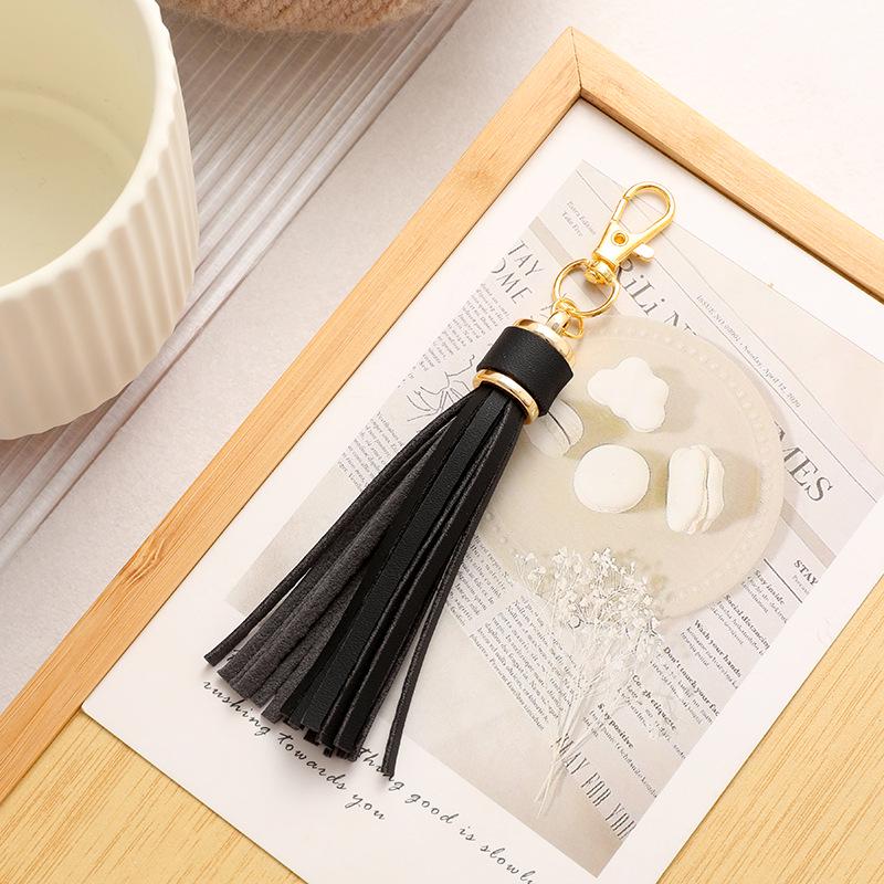 Cross Leather Tassel Keychain & Silicone Bracelet Pendant