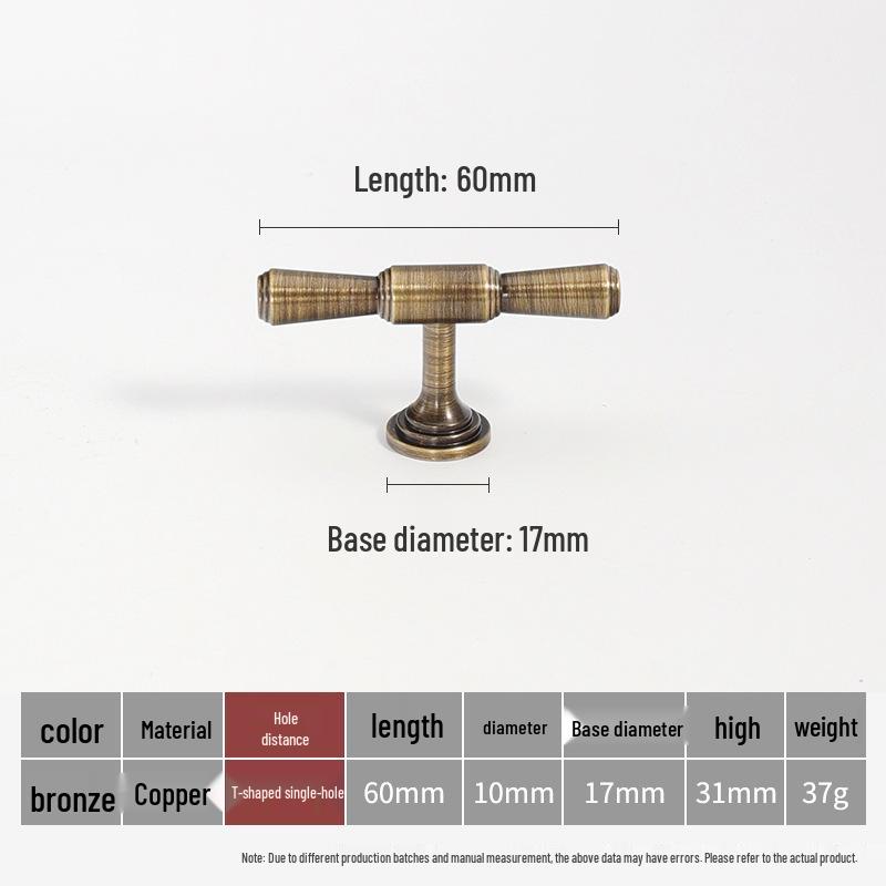 American Brass Retro Wardrobe Handle In Antique Bronze for Cabinets and Drawers