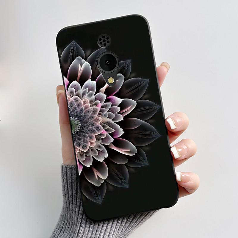 Hülle Für Nokia 150 2G 2023 TA-1582 Hülle Ästhetisch Luxuriös Niedlich Cool Jungen Mädchen Schwarz Matt Weiches TPU Vollschutz Rückseite