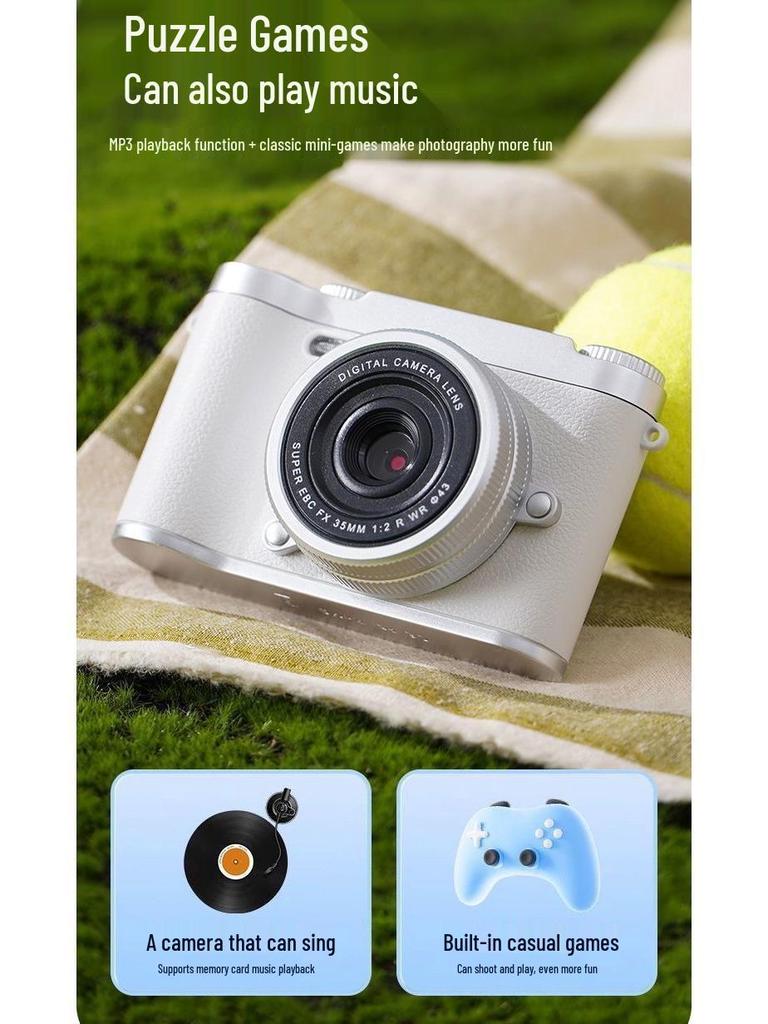 Zhao Lusi 9600W Pixel Dual Lens Cute Retro Digital Camera with Mobile Upload Capability for Students