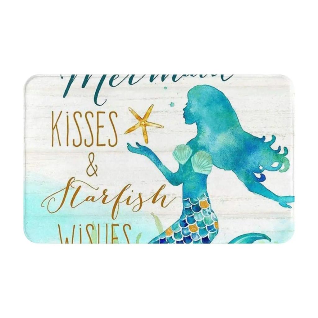 Cartoon Mermaid Girl Area Rug The Underwater World Carpet Ocean Animal Floor Mat Sea Mats Home Living Room Kids Bedroom Doormat