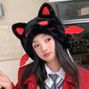 Internet Celebrity Cute Cat Ear Hat Embroidered Plush Little Devil Women's Season Outdoor Cold and Warm Ear Cover Hat