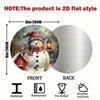 Round Snowman Metal Tin Sign 7.87x7.87 inch Reusable Wall Art for Christmas Bar Winter Home Yard Decor Mixed Color