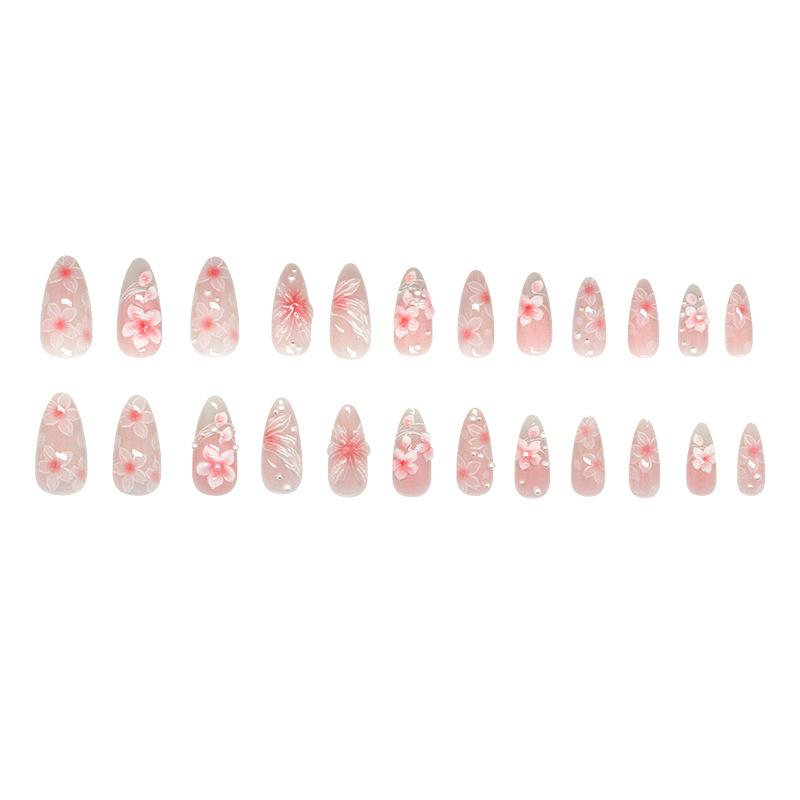 Three-dimensional Ice Flower Lines Smudging Gradual Change Temperament Sweet and Versatile Detachable Wearable Armor 24 Pieces