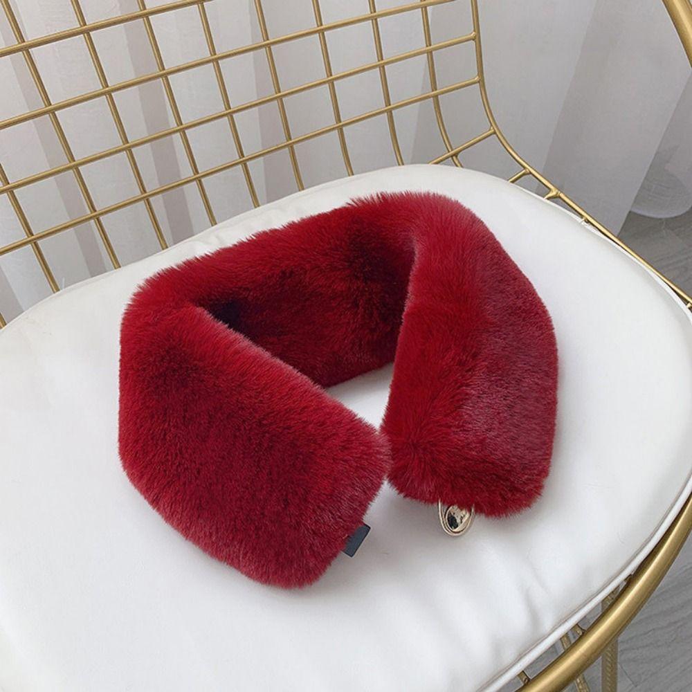 Winter Furry Fur Collar Plush Fake Fur Scarf New Faux Fox Fur Collar Shawl