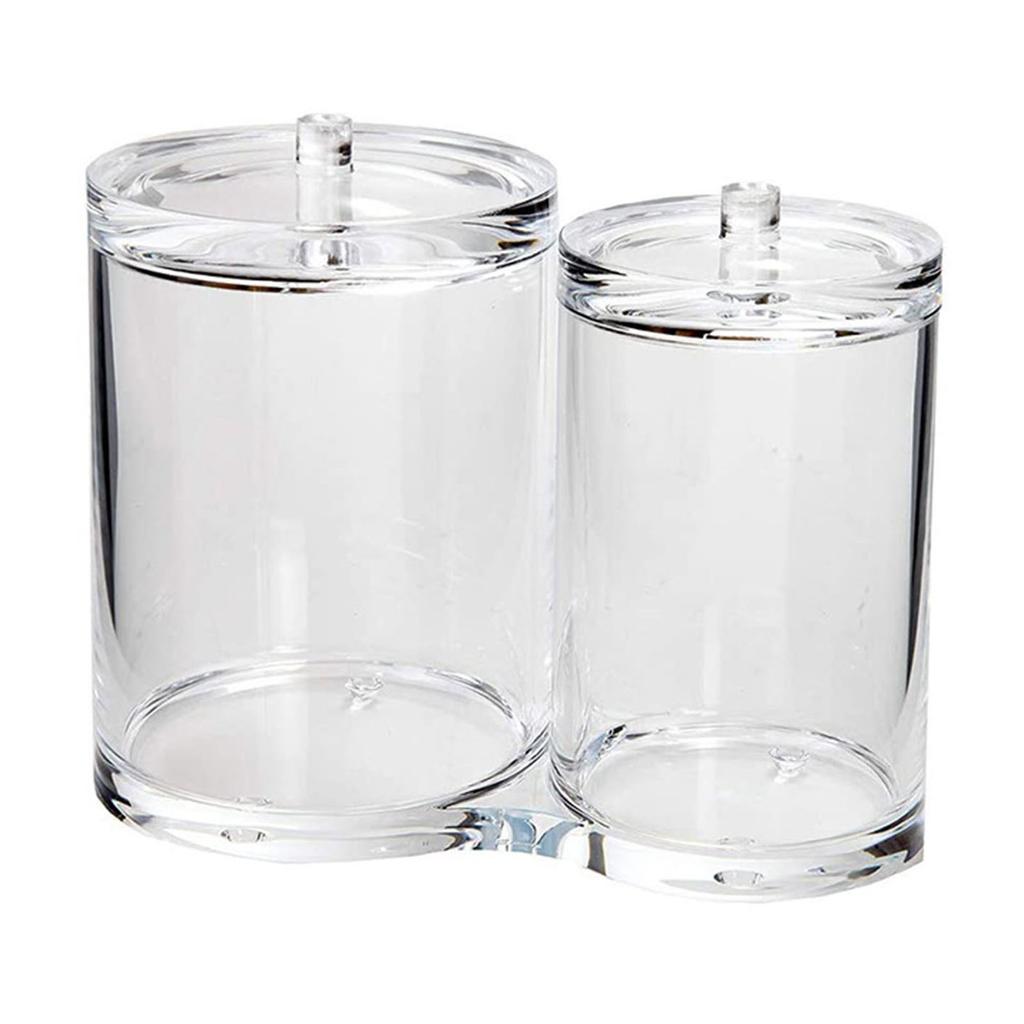 Clear Qtips Holder Plastic Desktop Cosmetic Storage Box for Cotton Ball Cotton Swab Cotton Round Pads Floss